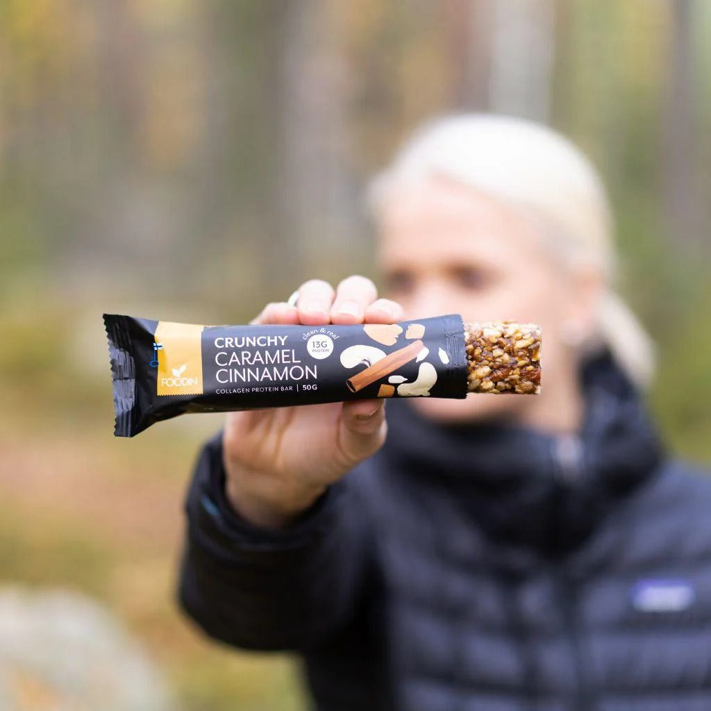 Crunchy Collagen Protein Bar Caramel Cinnamon