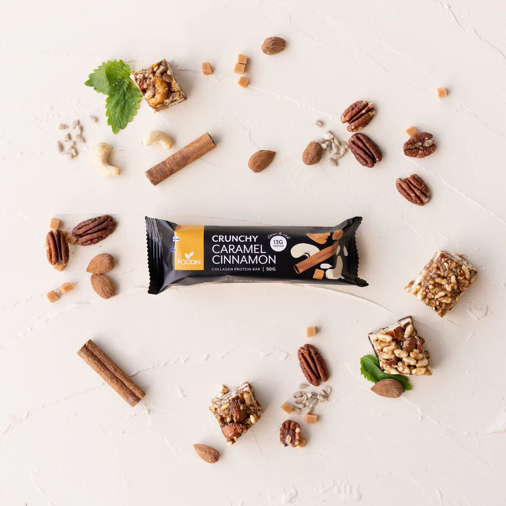 Crunchy Collagen Protein Bar Caramel Cinnamon